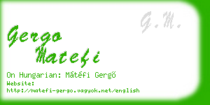 gergo matefi business card